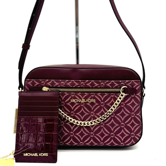 Michael Kors Handbags - Michael Kors Large EW Crossbody Bag & Travel TZ Card Case Wallet Ox Blood Multi